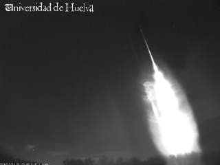 Imagen del bólido tomada desde el Observatorio de Calar Alto / Foto: Universidad de Huelva - http://www.meteoroides.net/