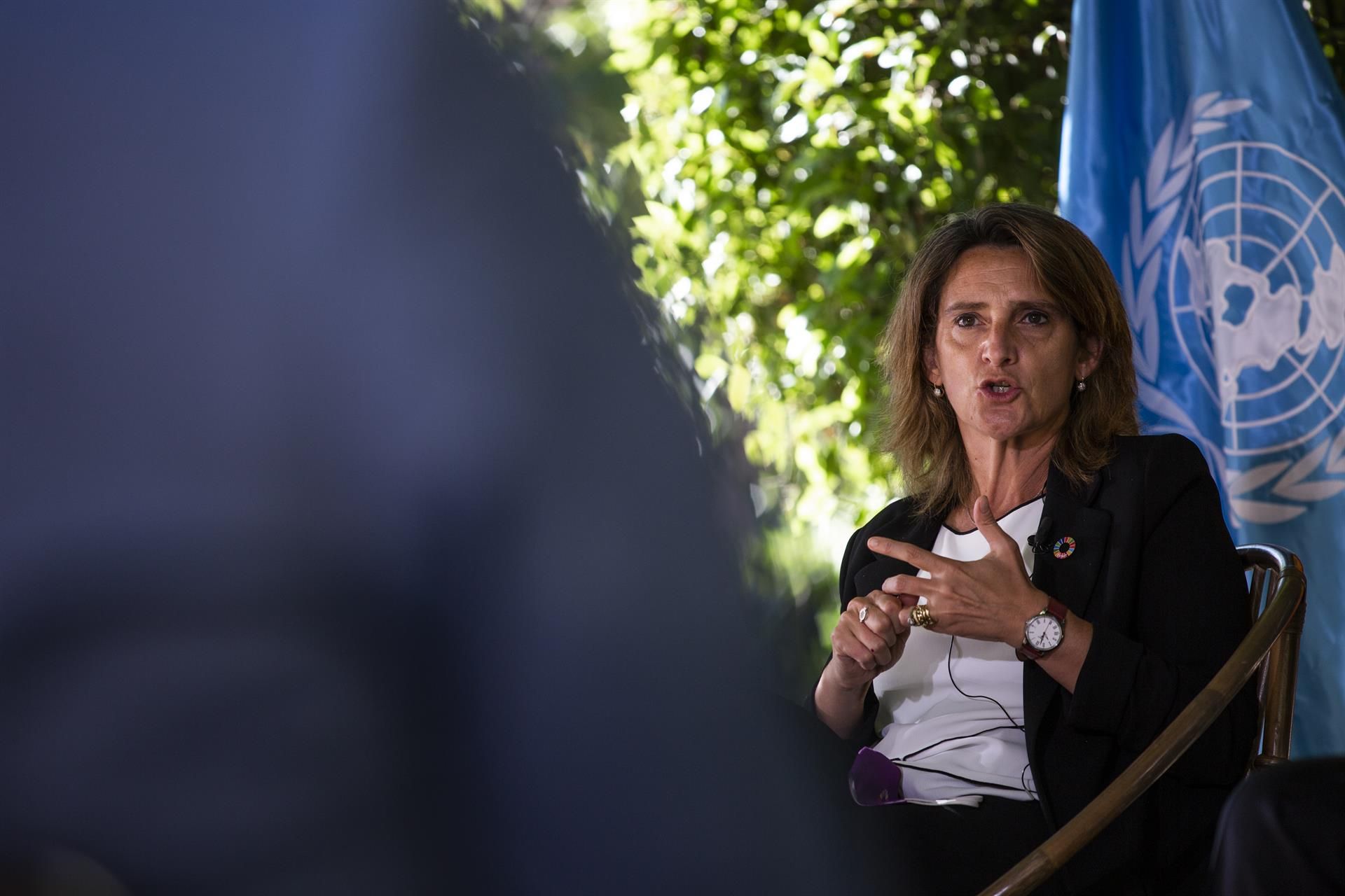 La ministra Teresa Ribera en la mesa redonda 'Geopolítica del Cambio Climático y Desarrollo' / Foto: EP