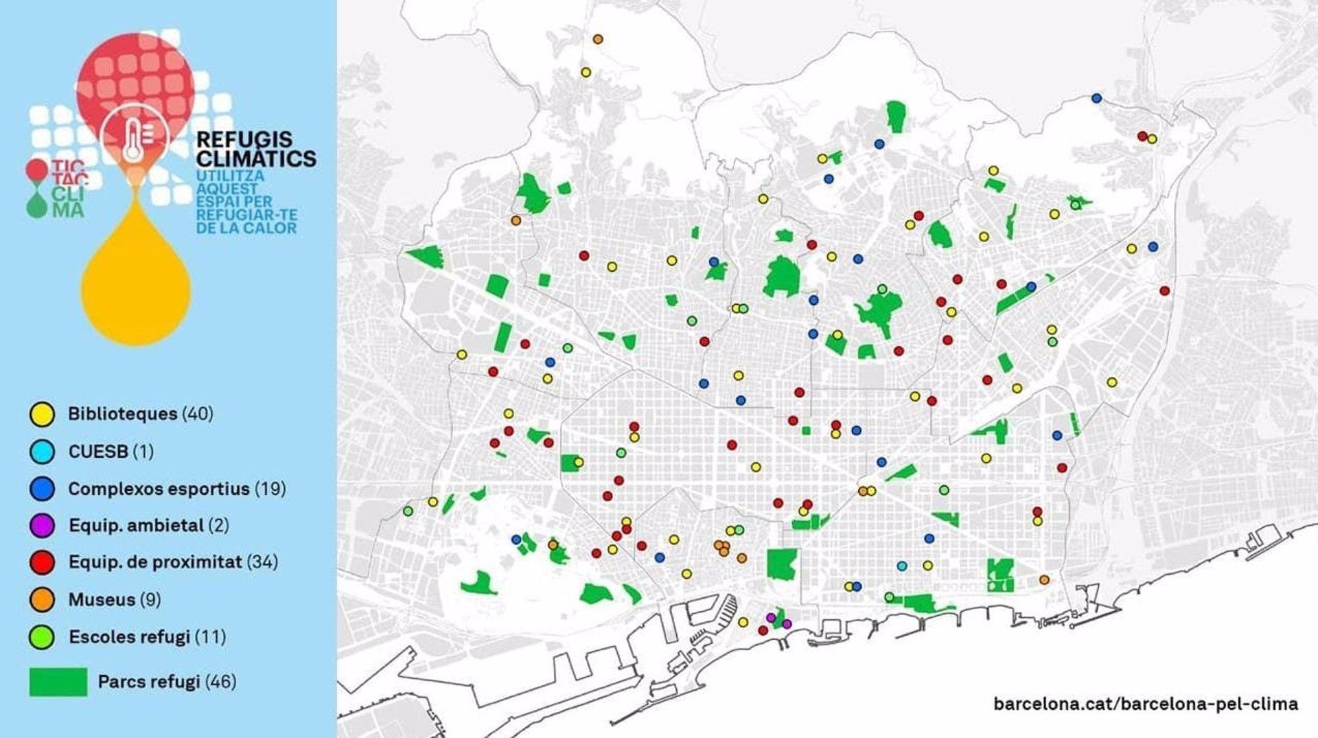 Mapa de refugios climáticos de Barcelona / Foto: EP