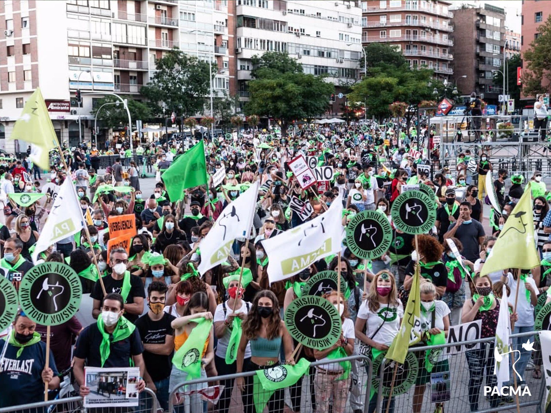 Manifestación en Las Ventas en contra de la tauromaquia / Foto: EP