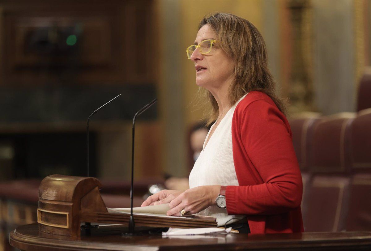 La ministra de Transición Ecológica, Teresa Ribera, interviene en una sesión plenaria en el Congreso, que busca librar del recorte de beneficios eléctricos / Foto: Eduardo Parra - EP