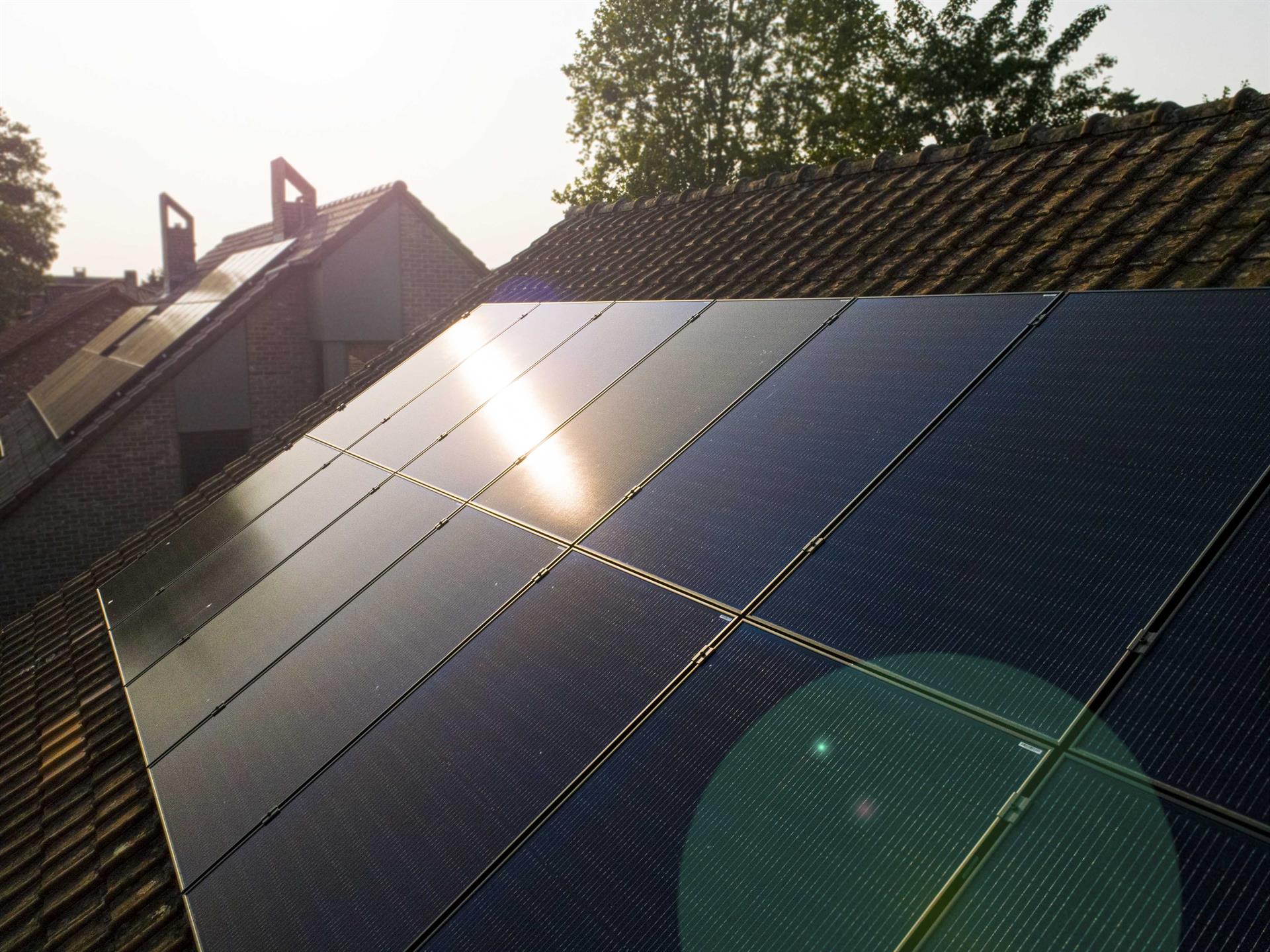 Paneles solares instalados en el tejado de varias viviendas / Foto: IKEA - EP