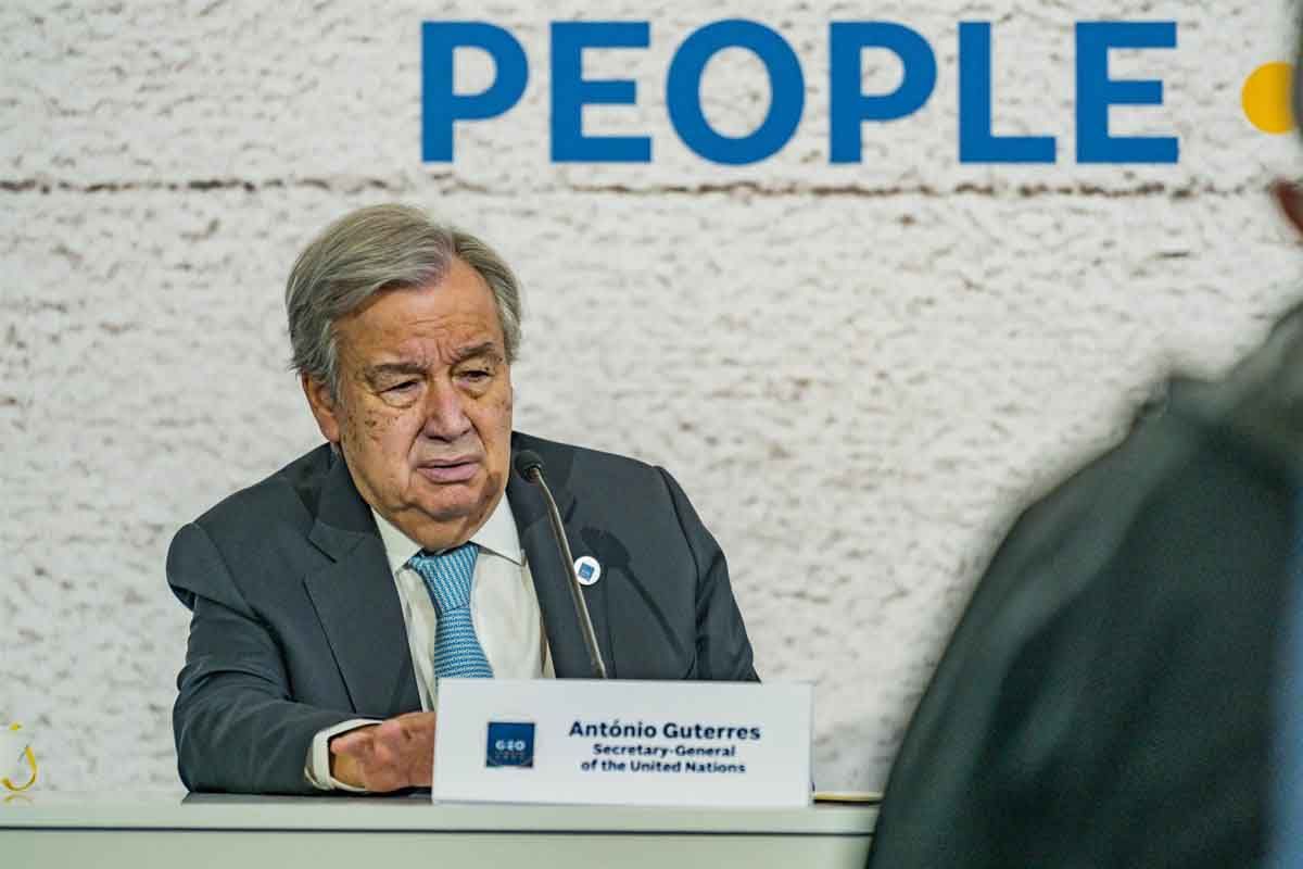 El secretario general de la ONU, António Guterres. Ceremonia de apertura de la XXVI COP26 / Foto: EP