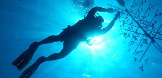 Un submarinista del proyecto recogiendo fragmentos de coral. Una guerra que sí vale la pena / Foto: Force Blue