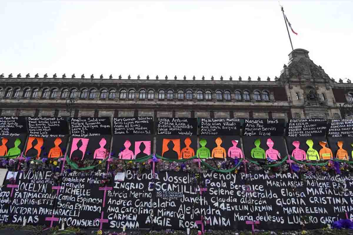 Mural con los nombres de mujeres víctimas de la violencia machista en Ciudad de México / Foto: EP