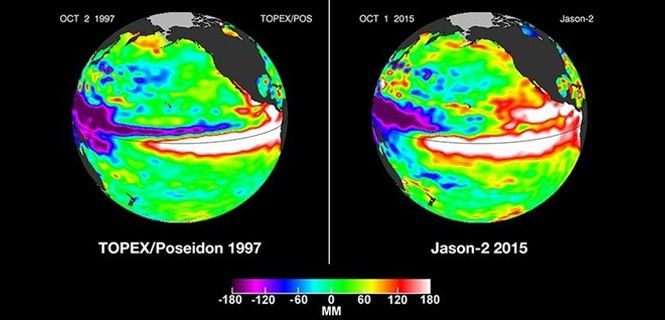 El Niño calienta la atmósfera, mientras que La Niña, la enfría / Imagen: NASA
