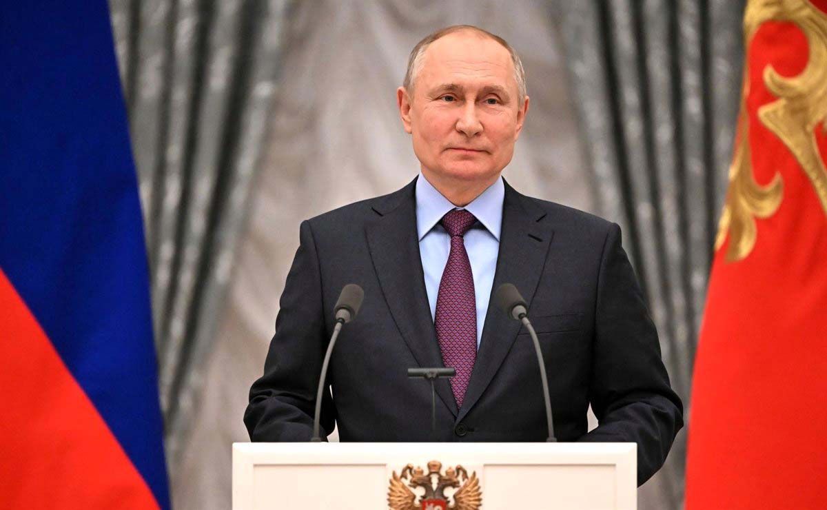 El presidente ruso, Vladimir Putin, habla durante una conferencia de prensa en el Kremlin, el 22 de febrero de 2022 / Foto: EP