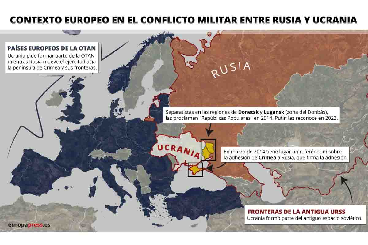 Contexto europeo en el conflicto miliar entre Rusia y ucrania / Imagen: EP