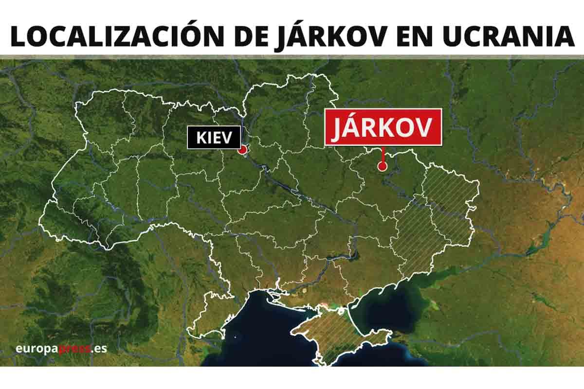 Localización de Jarkov en Ucrania / Imagen: EP Localización de Jarkov en Ucrania / Imagen: EP