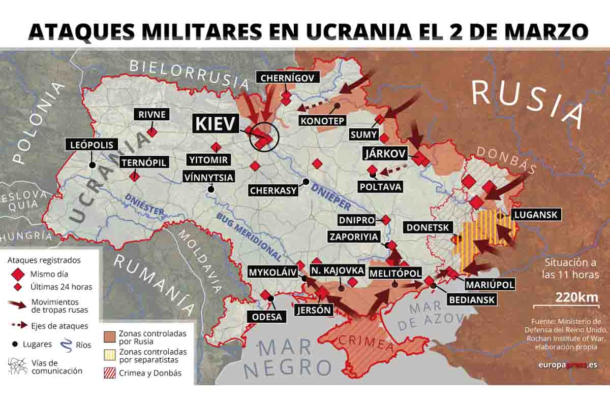 Ataques militares en Ucrania el 2 de marzo / Imagen: EP Ataques militares en Ucrania el 2 de marzo / Imagen: EP