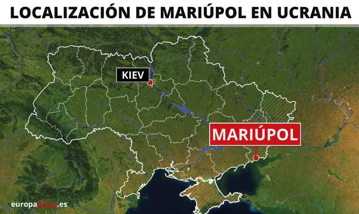 Localización de Mariúpol en Ucrania / Imagen: EP Localización de Mariúpol en Ucrania / Imagen: EP