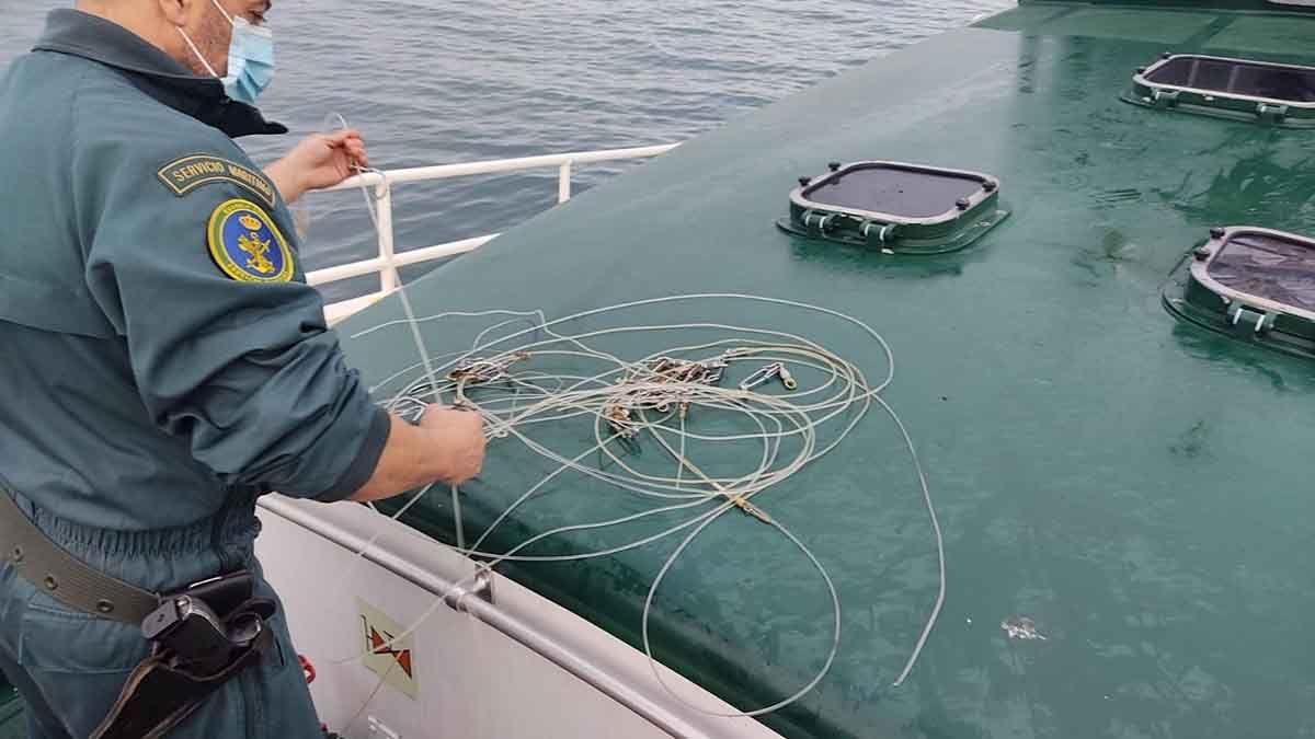 Palangre ilegal. 4,7 millones de euros para luchar contra la pesca ilegal / Foto: Guardia civil - EP