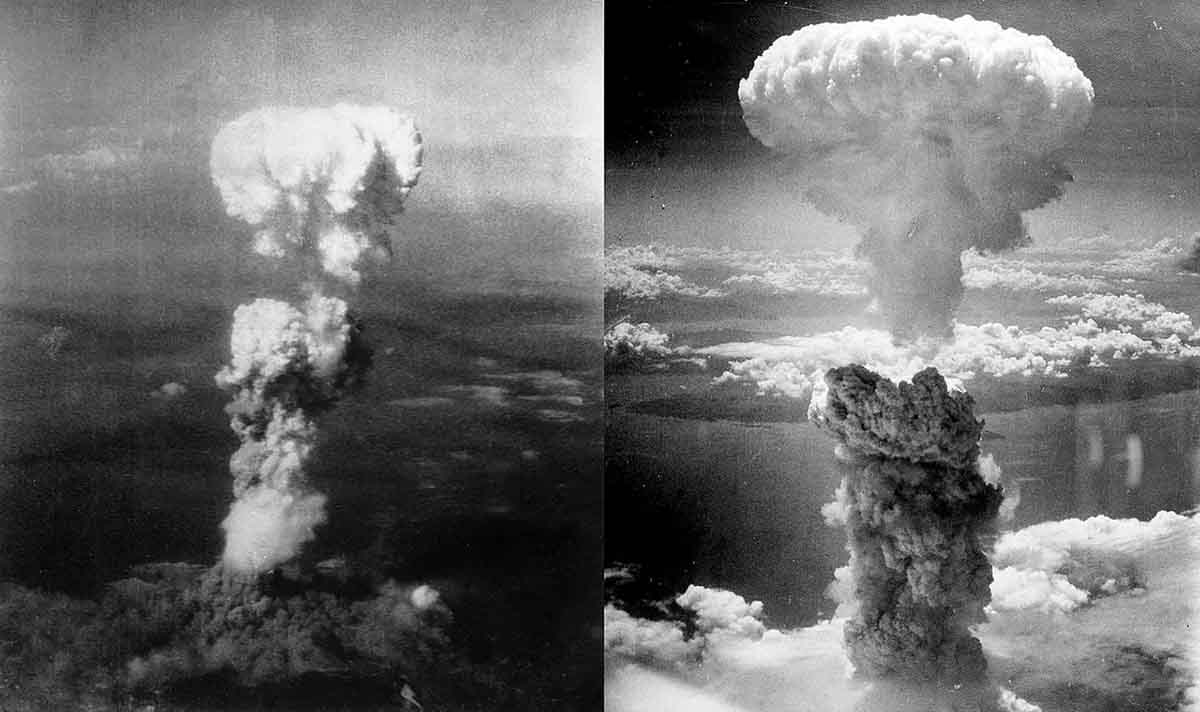 Imágenes de la explosión de las dos bombas atómicas de Hiroshima y Nagasaki. Guerra nuclear: repercusiones climáticas / Foto:  Wikimedia