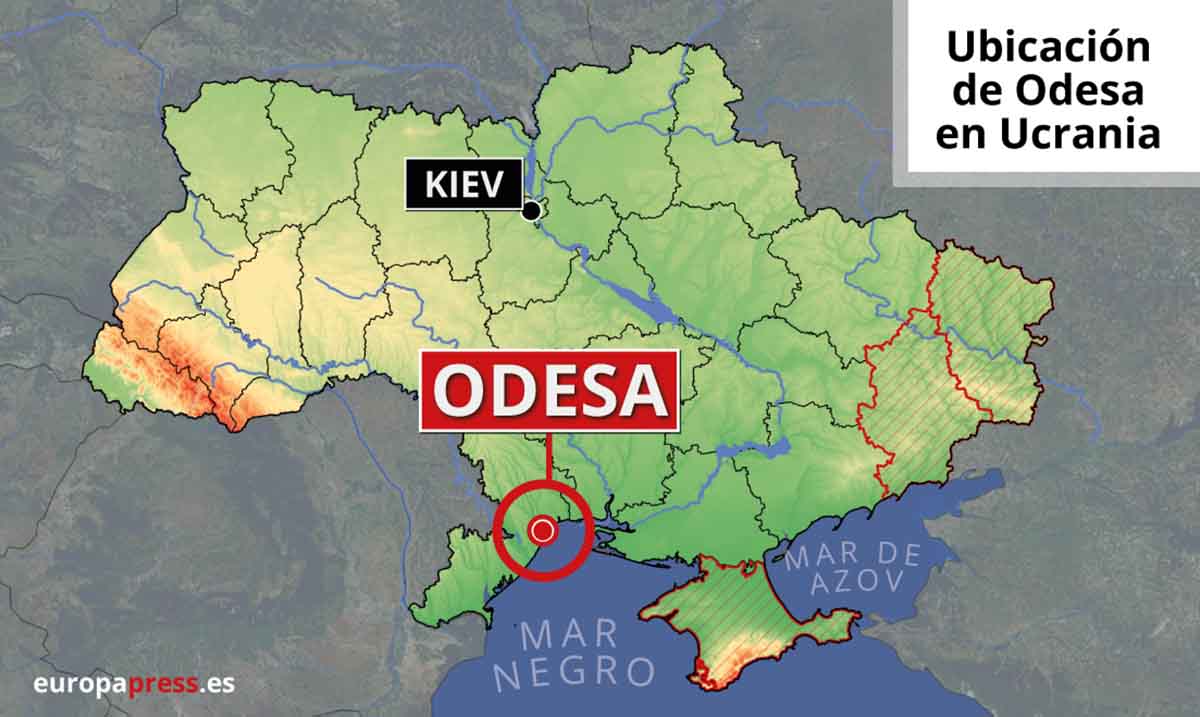 Ubicación de Odesa en Ucrania / Imagen: EP