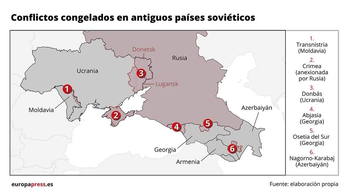 Conflictos congelados en antiguos países soviétiocs / Imagen: EP