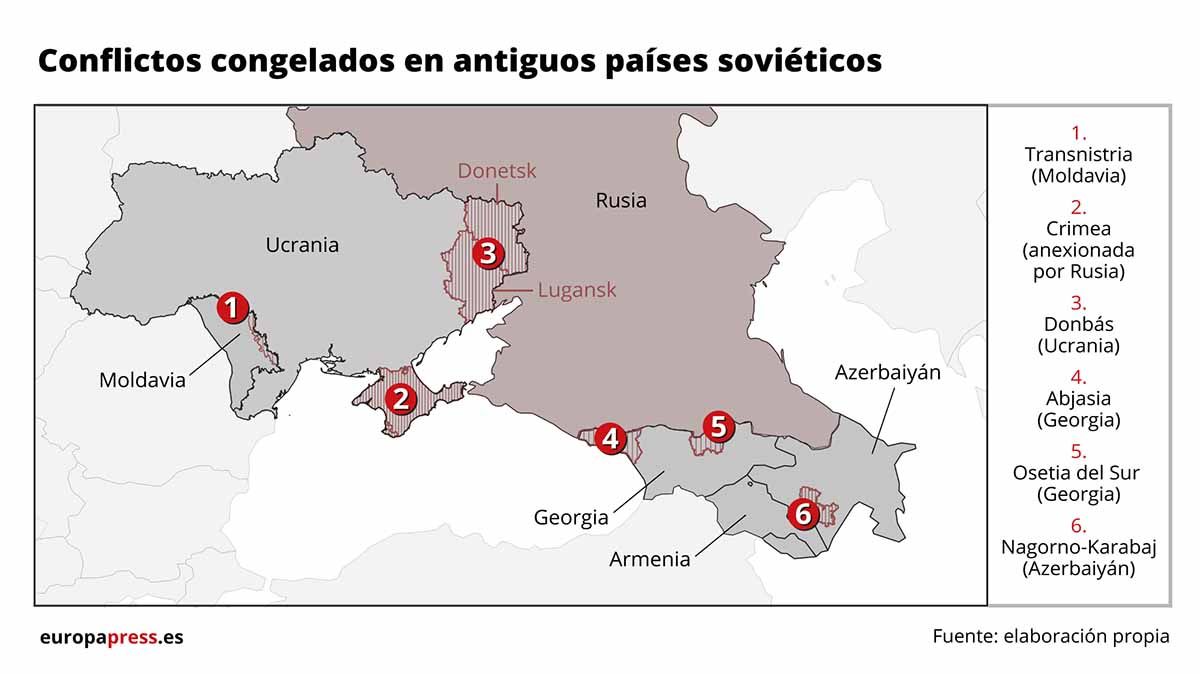 Conflictos congelados en antiguos países soviétiocs / Imagen: EP Conflictos congelados en antiguos países soviétiocs / Imagen: EP