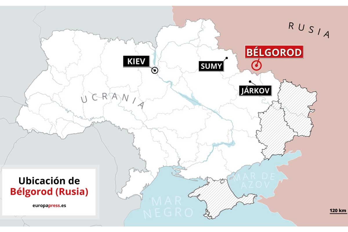 Ubicación de Bélgorod (Rusia) / Imagen: EP