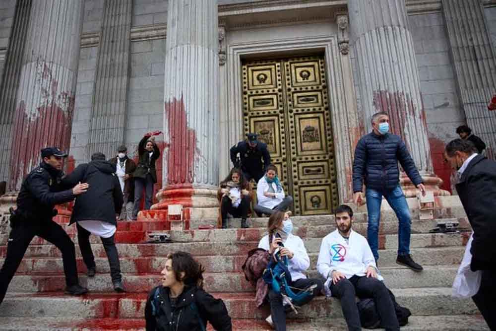 'Rebelión científica' protagoniza acción de protesta frente el Congreso / Foto: EP