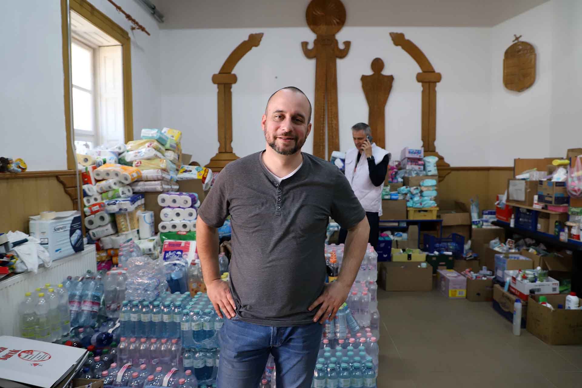 Szablocs Blága un voluntario llegado hace pocas horas a Beregsurány (Hungría) / Foto: FFM - EA