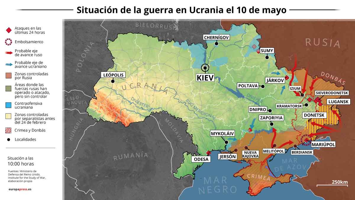 Situación de la guerra en Ucrania el 10 de mayo / Foto: EP Situación de la guerra en Ucrania el 10 de mayo / Foto: EP