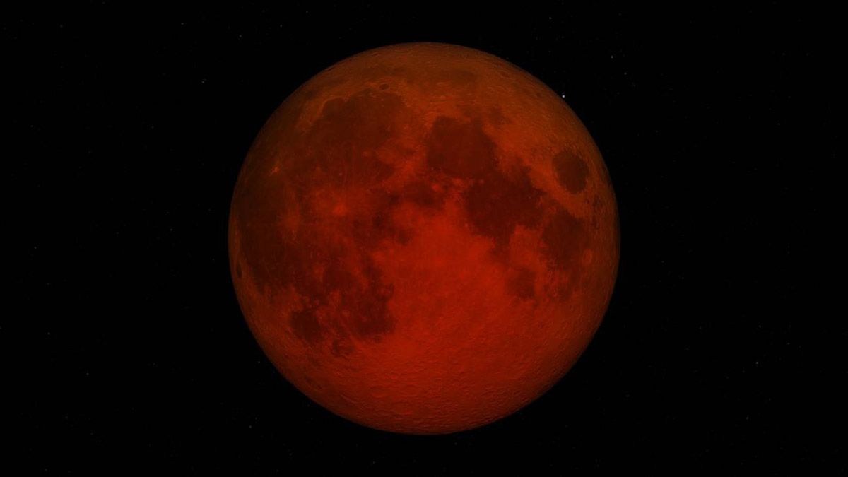 La Luna adquiere un color rojizo anaranjado durante un eclipse lunar / Imagen: NASA