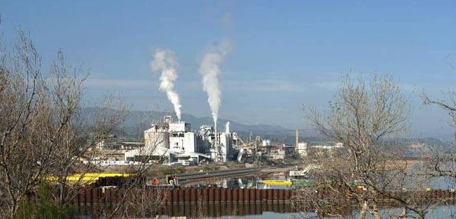 La planta de Ercros en Flix, Tarragona, causante de la contaminación del embalse / Foto: Josep Cano