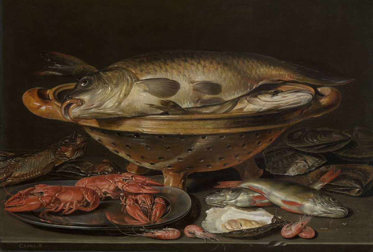 La fauna acuática introducida por Felipe ll. Bodegón con peces de Clara Peeters, pintora flamenca de principios del siglo XVII / Imagen: Wikipedia