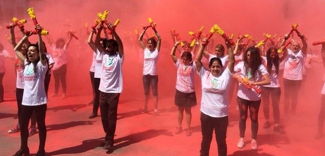 'Performance' bajo el lema 'Tauromaquia Es Violencia' / Foto: EP