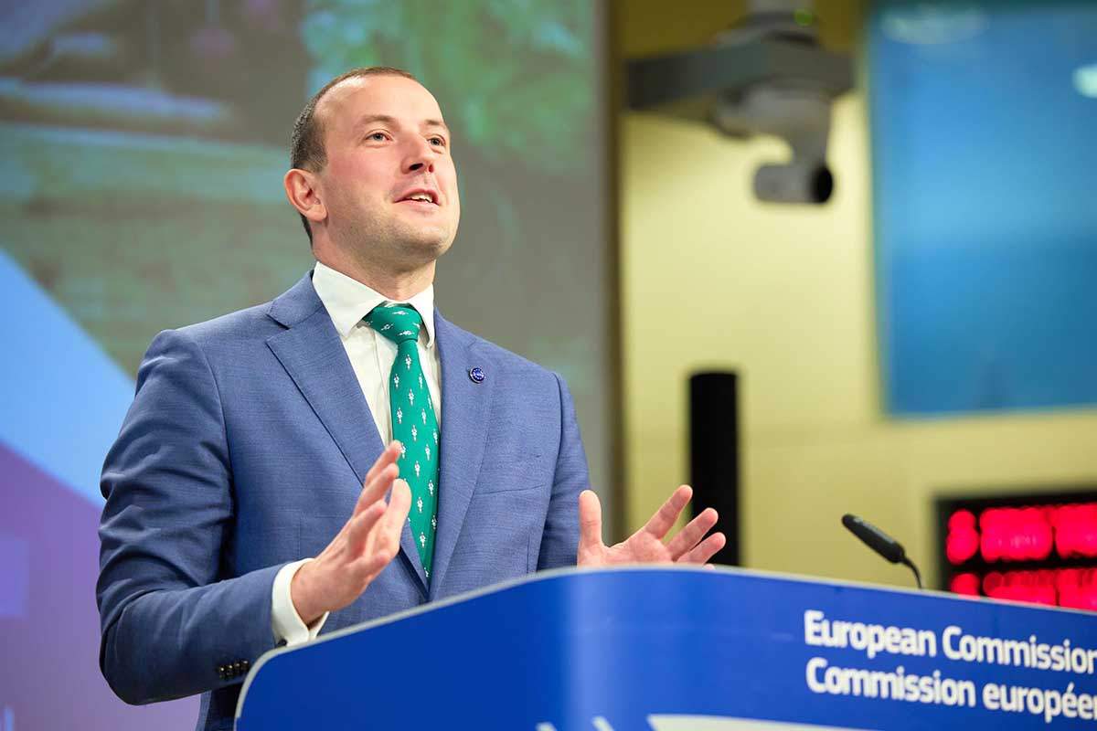 El comisionado de Medio Ambiente y Océanos de la Unión Europea, Virginijus Sinkevicius, en Bruselas (Bélgica)  / Foto: EP