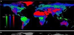 Imágenes de radiometría tomadas desde satélite muestran las zonas boscosas / Foto: Nature