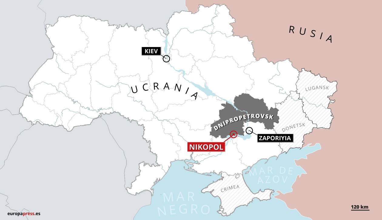 Mapa de localización de e Dnipropetrovsk en Ucrania / Mapa: EP