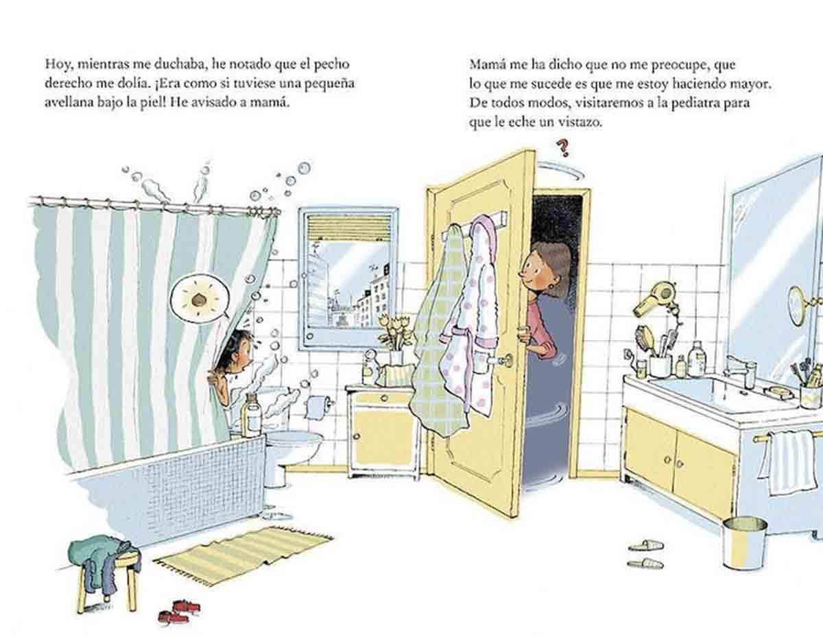 Imagen del libro ‘Mía se hace mayor’.  literatura infantil que explica la menstruación / Imagen: The Conversation