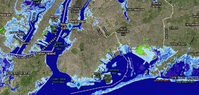 Zonas inundables de la ciudad de Nueva York / Imagen: NOAA