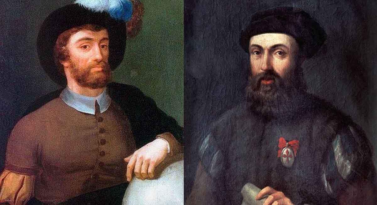 Retratos de Juan Sebastián Elcano y Fernando de Magallanes, protagonistas de la primera vuelta al mundo / Imagen: SINC