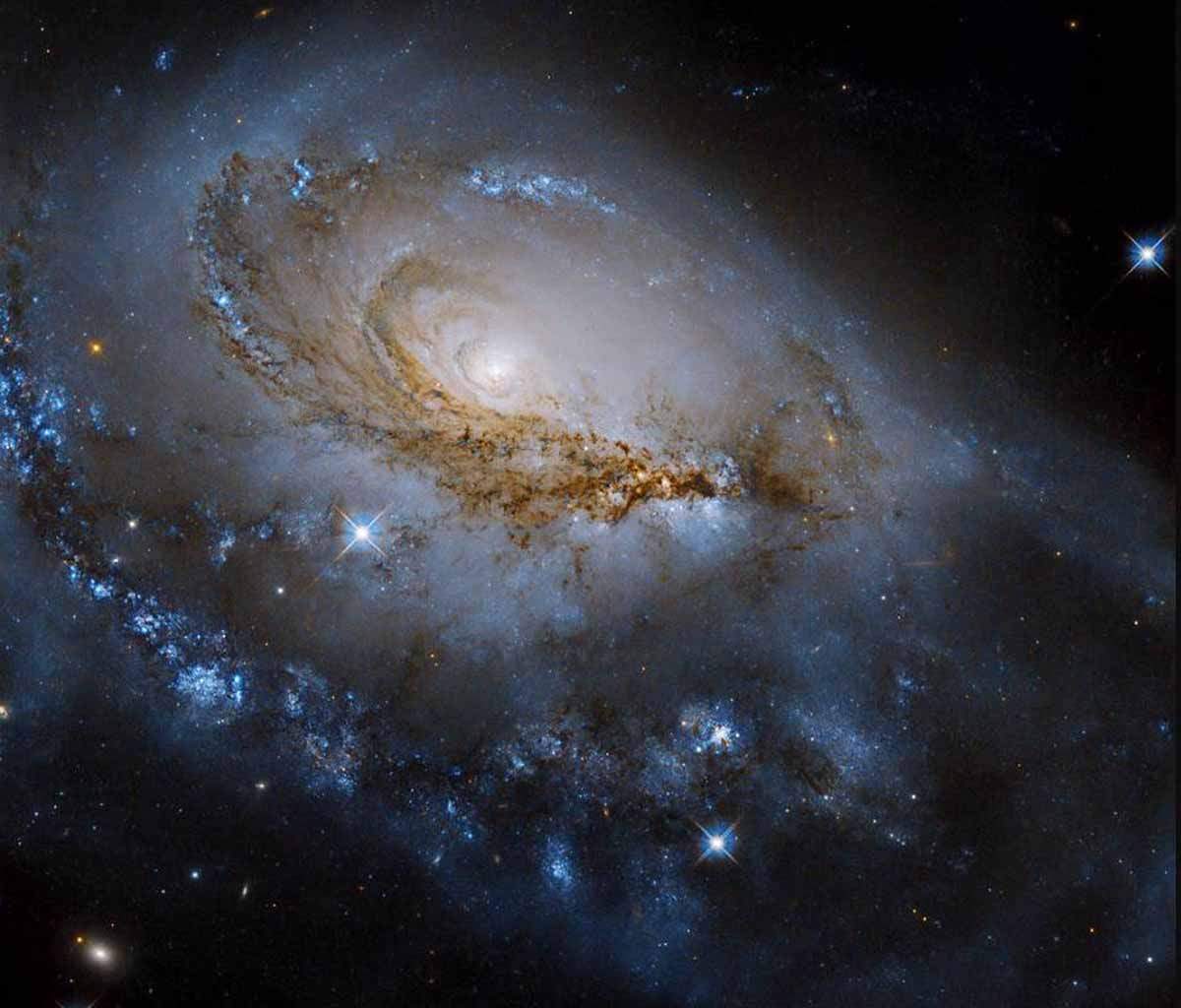 Imagen de la galaxia NGC 1961 que despliega sus magníficos brazos espirales / Imagen: NASA - ESA