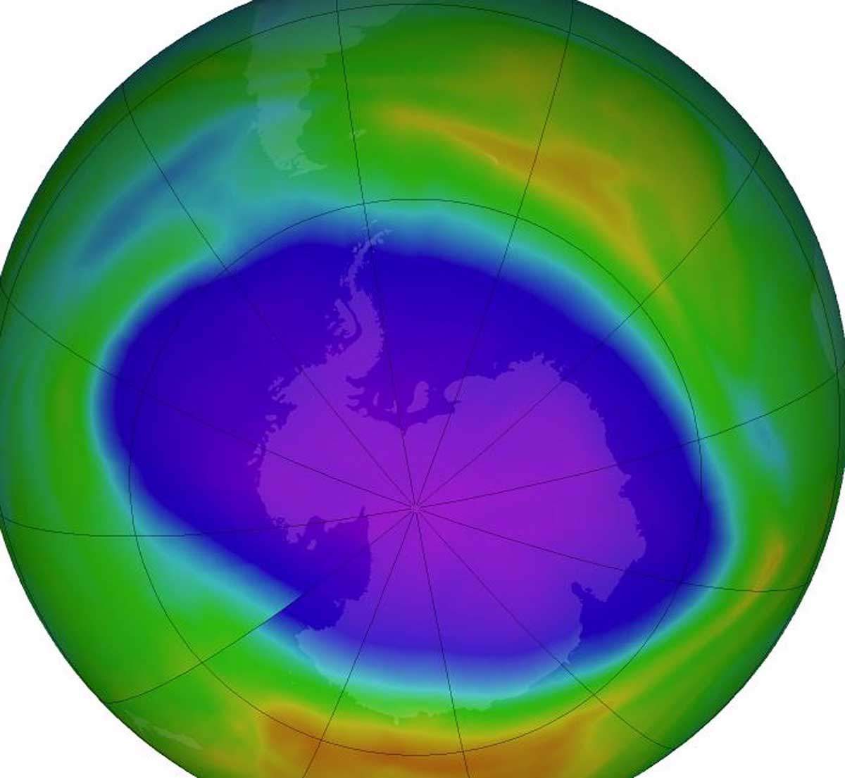 El agujero de ozono antártico de 2021 / Imagen: EP