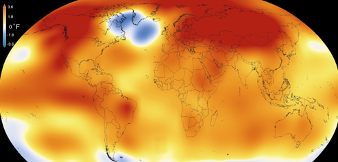 Gráfico de las anomalías climáticas en 2015 respecto al periodo 1951-1980 / Foto: NASA