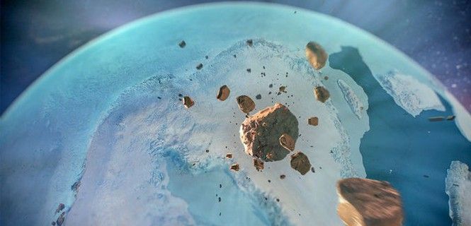 Recreación de la caída del meteorito que se estrelló en Groenlandia / Foto: NASA Scientific Visualization Studio