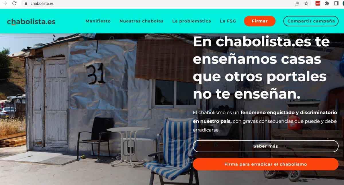 Chabolista.es campaña de denuncia del chabolismo en España / Imagen: Fundación Secretariado Gitano