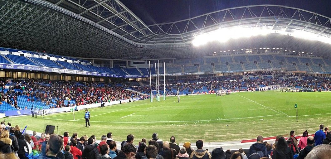 Panorámica del campo de la Real Sociedad en un día que acogió un partido de rugbi / Foto: Wikipedia