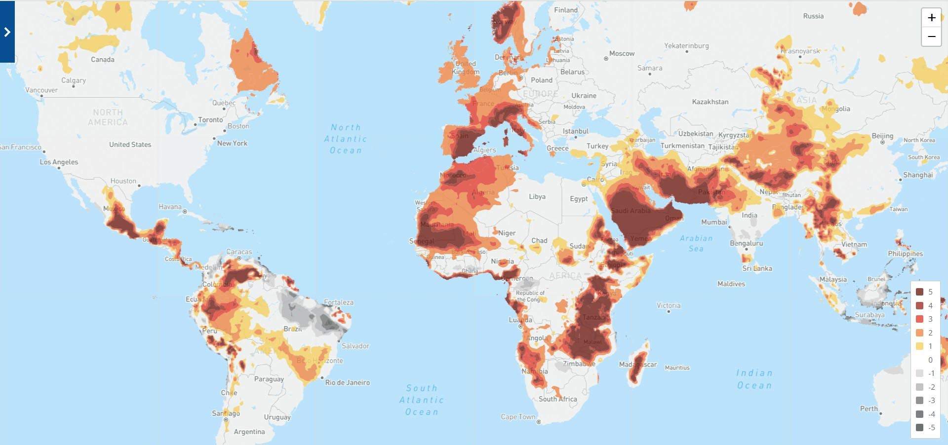 El Índice de cambio climático global del 27 de octubre de 2022 revela claras influencias del cambio climático en las temperaturas en América Latina, Europa occidental, África y Asia / Mapa: Climate Central El Índice de cambio climático global del 27 de octubre de 2022 revela claras influencias del cambio climático en las temperaturas en América Latina, Europa occidental, África y Asia / Mapa: Climate Central