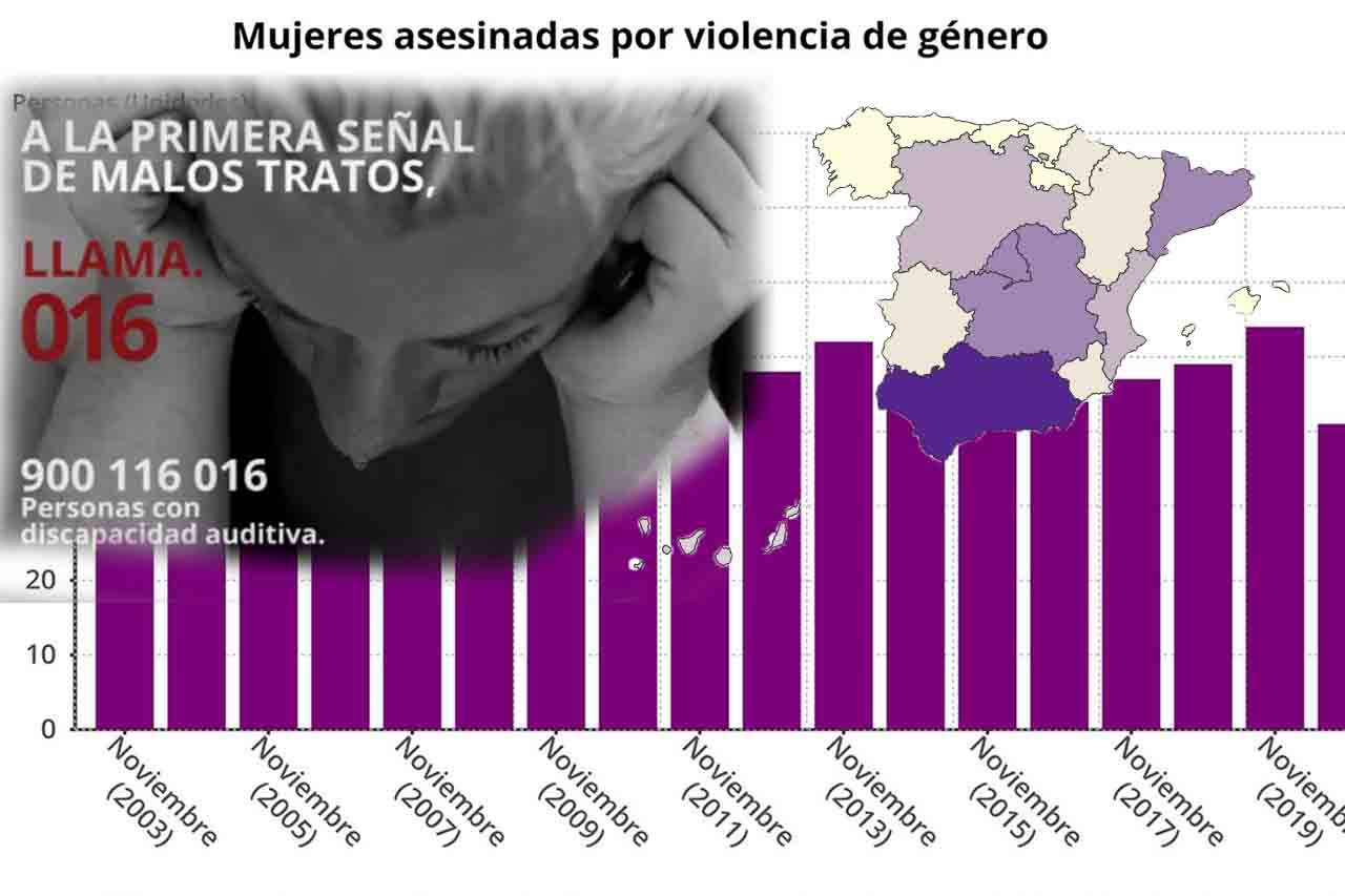 Gráficos de las mujeres asesinadas en España por violencia de género / Imagenes: EP