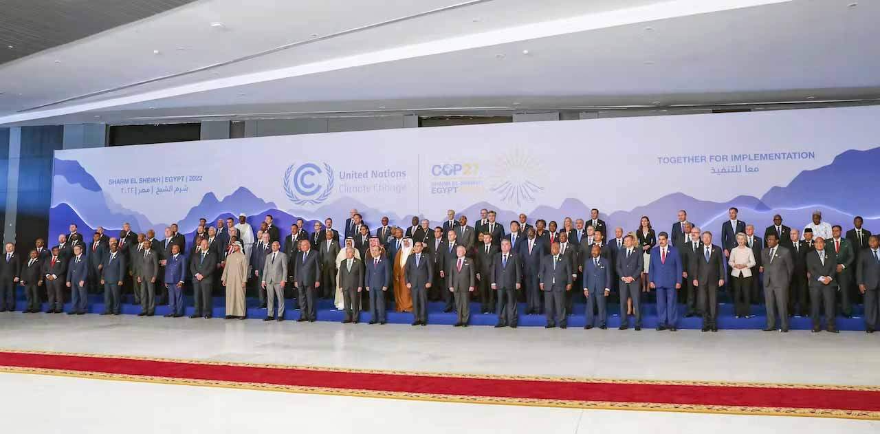 Presidentes y jefes de Estado reunidos en la COP27 el 8 de noviembre de 2022 / Foto: The Conversation