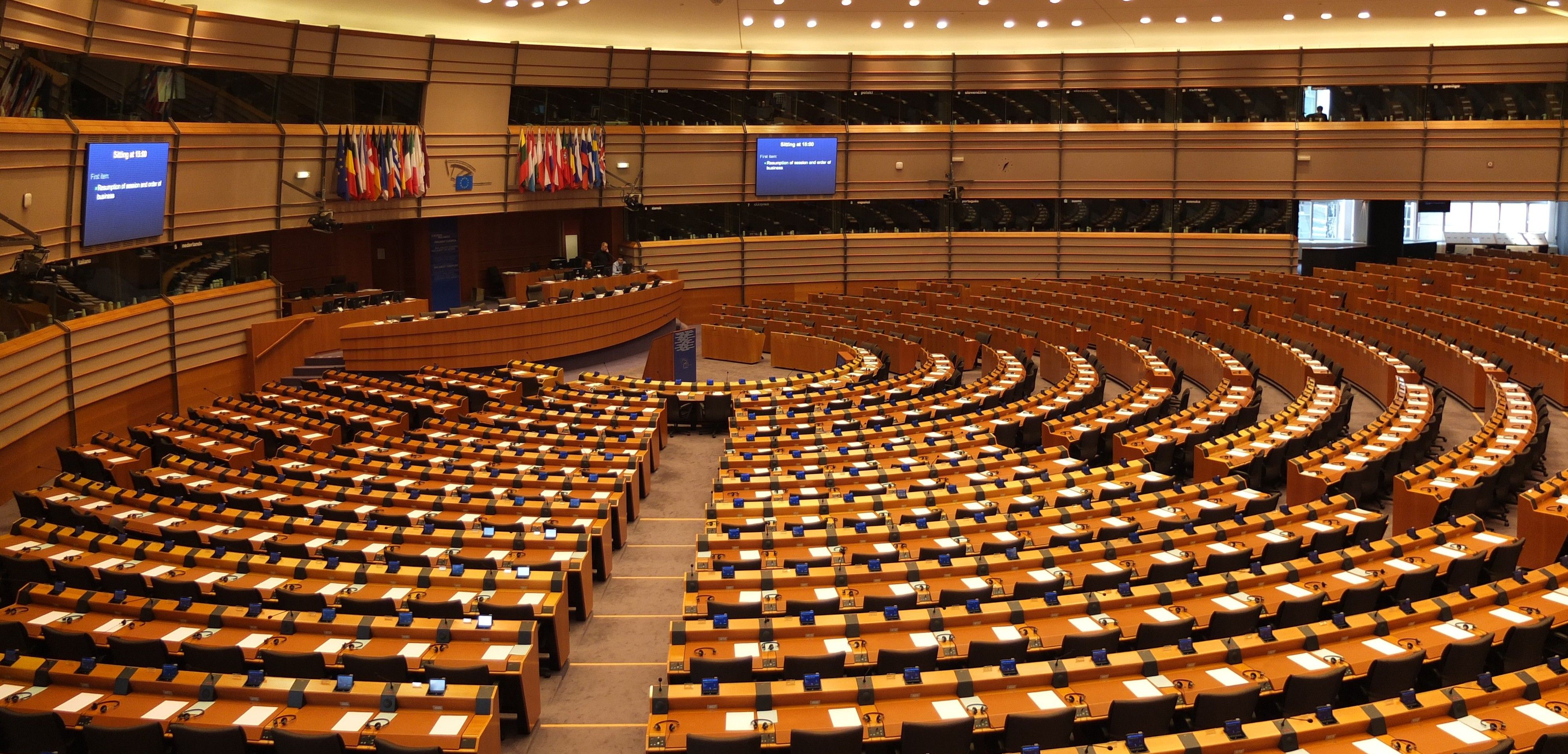 Hemiciclo de la Eurocámara en Bruselas, uno de los dos de que dispone junto al de Estrasburgo / Foto: JMP