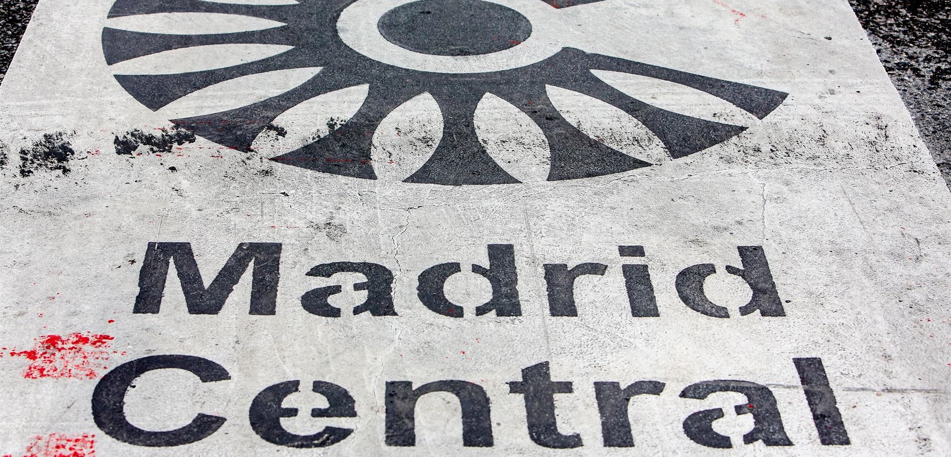 El logotipo de la campaña de pacificación del tráfico en la capital española / Foto: Ricardo Rubio - EP