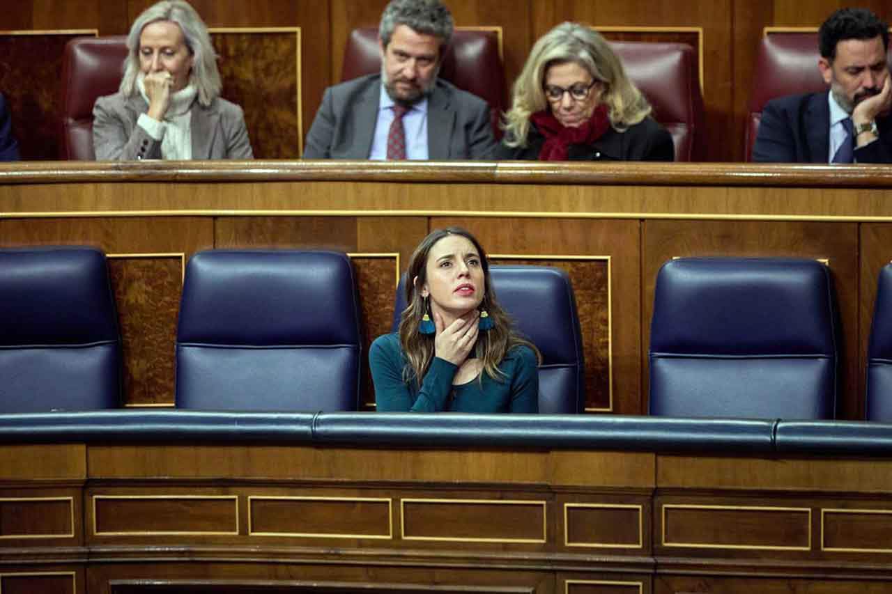 La ministra de Igualdad, Irene Montero. Aprobada la reforma que permite abortar a las menores de 16 sin permiso paterno / Foto: EP