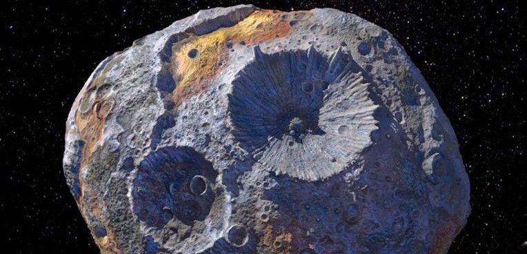 Recreación artística del aspecto del asteroide metálico al que se enviará la sonda / Imagen: NASA