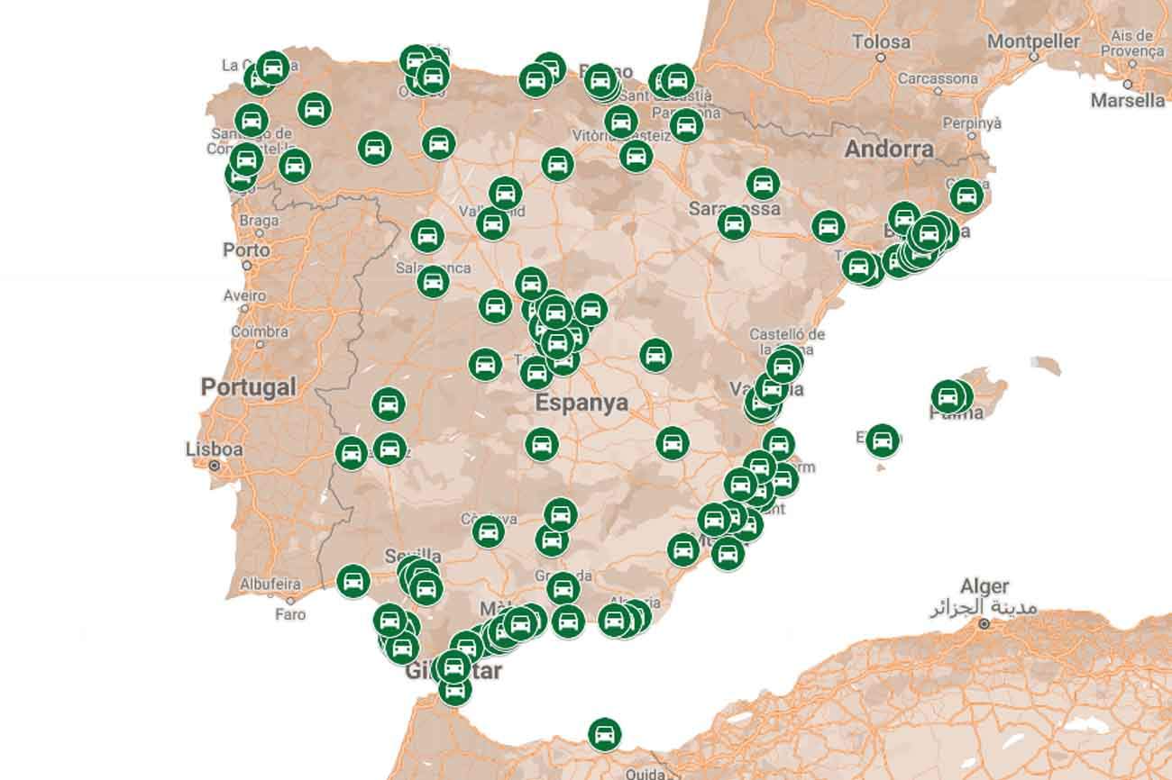 Mapa de municipios con zonas de bajas emisiones en 2023 en España