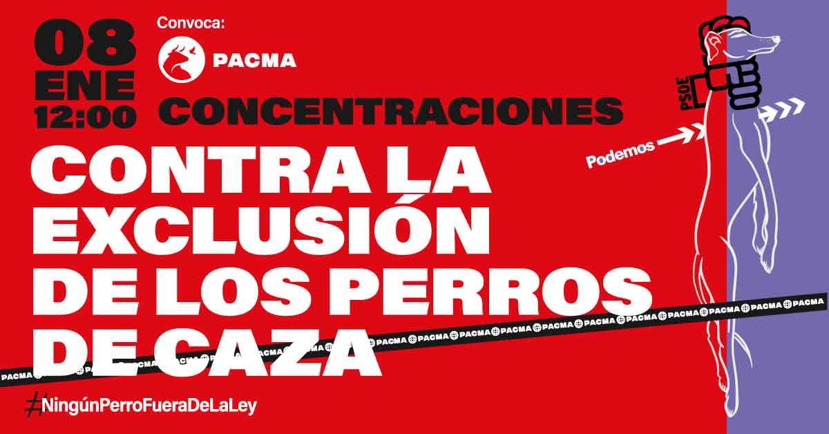#NingúnPerroFueraDeLaLey Concentración 8 de enero / Imagen: PACMA