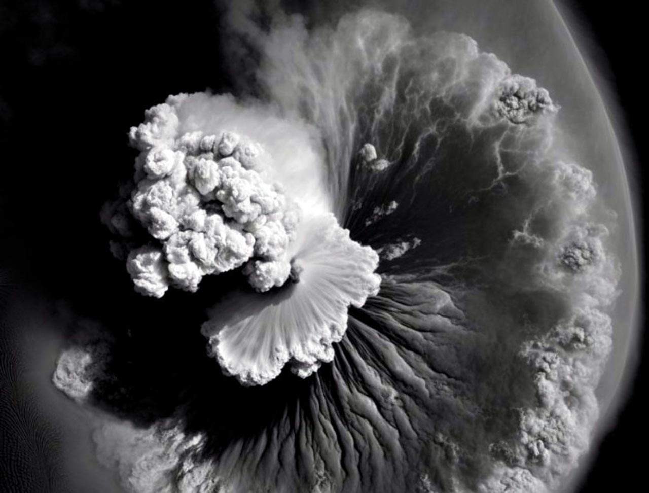 Columna de ceniza del volcán Hunga Tonga / Imagen: EP